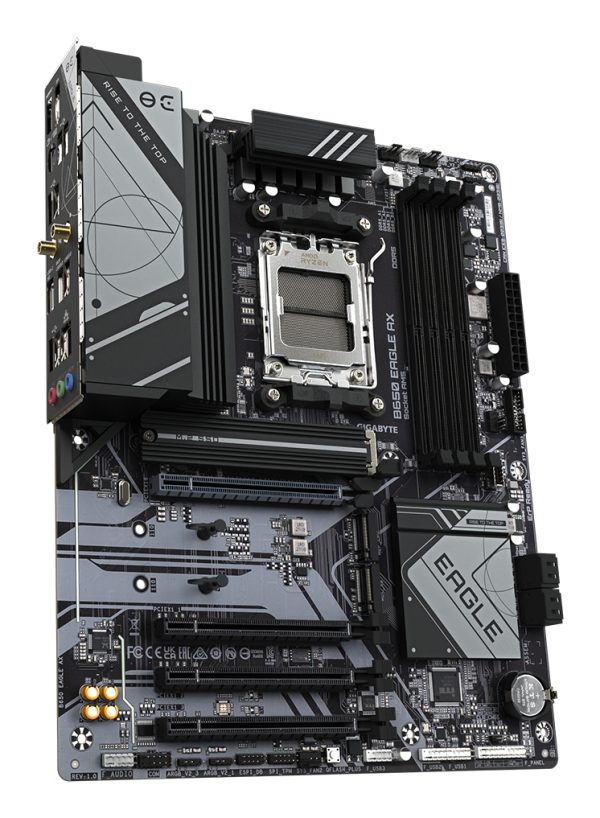 GIGABYTE B650 EAGLE AX Placa base - AMD Ryzen serie 9000, VRM de 12+2+2 fases, hasta 7600 MHz DDR5 (OC), 1xPCIe 5.0 + 2xPCIe 4.0 M.2, LAN GbE, WIFI 6E, USB 3.2 Gen 2 - Imagen 3