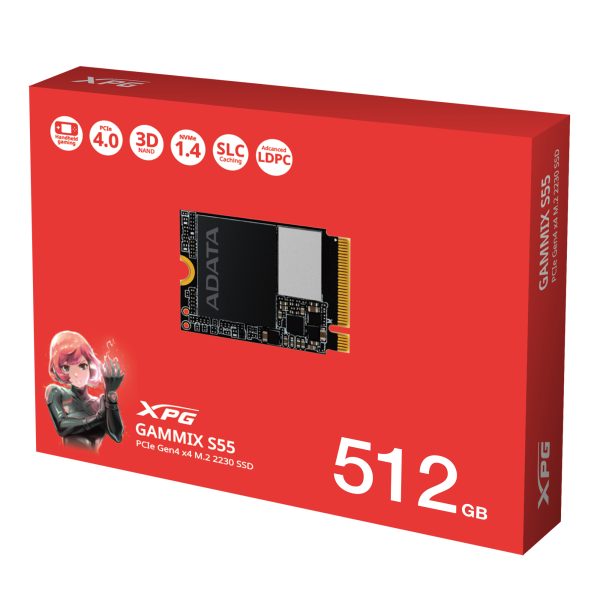 ADATA SGAMMIXS55-512G-C unidad interna de estado sólido 512 GB M.2 PCI Express 4.0 NVMe 3D NAND - Imagen 2