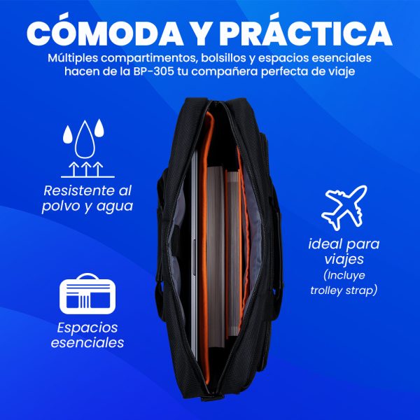 Vorago BP-305 maletines para portátil 39,6 cm (15.6") Maletín Negro - Imagen 3