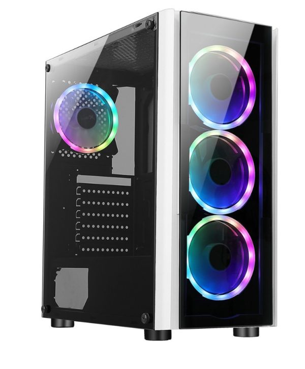 XZEAL XZCGB12W gabinete de computadora Escritorio Negro, Blanco - Imagen 2