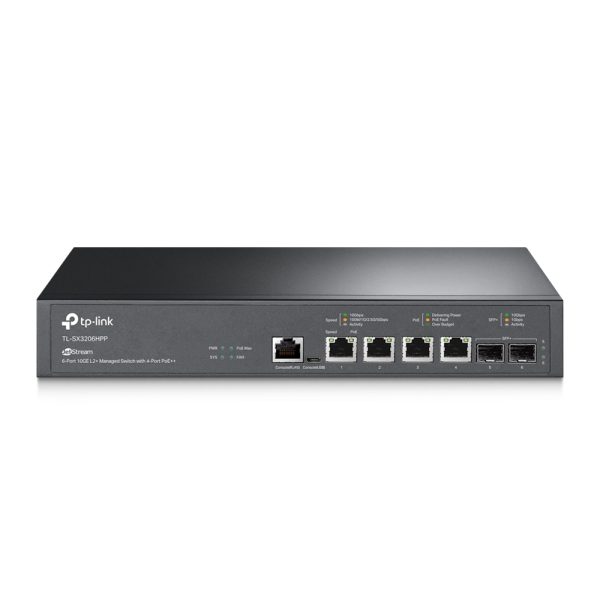 TP-Link JetStream TL-SX3206HPP dispositivo de redes Gestionado L2+ 10G Ethernet (100/1000/10000) Energía sobre Ethernet (PoE) Negro - Imagen 4