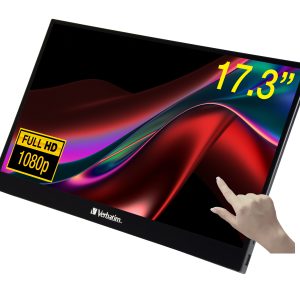 Verbatim 49593 monitor de computadora 43.9 cm (17.3") 1920 x 1080 Pixeles Full HD LCD Pantalla táctil Negro