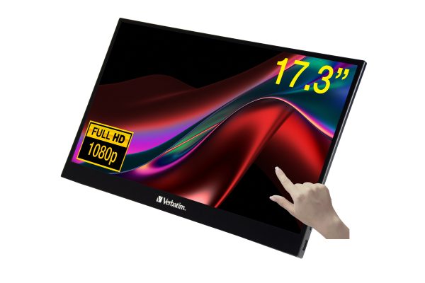 Verbatim 49593 monitor de computadora 43.9 cm (17.3") 1920 x 1080 Pixeles Full HD LCD Pantalla táctil Negro