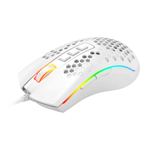 REDRAGON M988-RGB STORM ELITE WHITE, Mouse Optico HoneyComb Blanco - Imagen 2