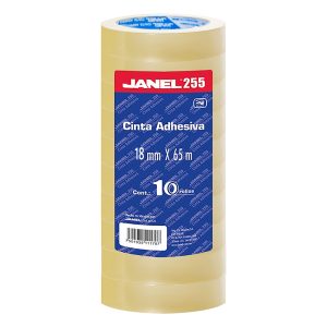 Janel 2551865200 cinta adhesiva de papelería o oficina 65 m Polipropileno (PP) Transparente 10 pieza(s)