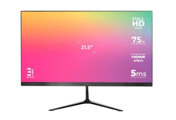 Acteck AC-933858 monitor de computadora 54.6 cm (21.5") 1920 x 1080 Pixeles Full HD Negro - Imagen 2