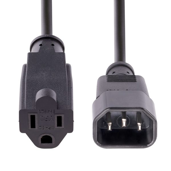 StarTech.com " Cable de 1m (3 pies) de Extensión de Alimentación para Computadoras, IEC 320 C14 a NEMA 5-15R, 10A 125V, 18AWG, Cable Extensor Alargador de Corriente" - Imagen 4