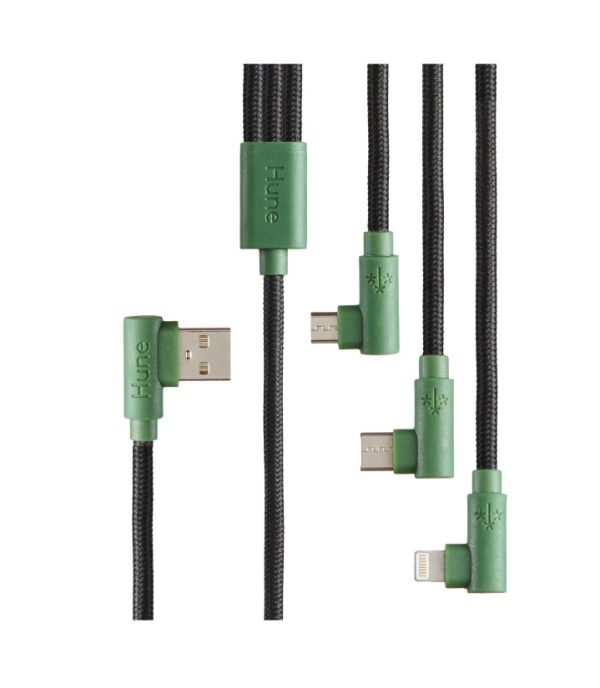 Hune AT-ACC-CA-319-BOS cable USB USB 2.0 1.2 m USB C USB C/Micro USB A/Lightning Verde - Imagen 2