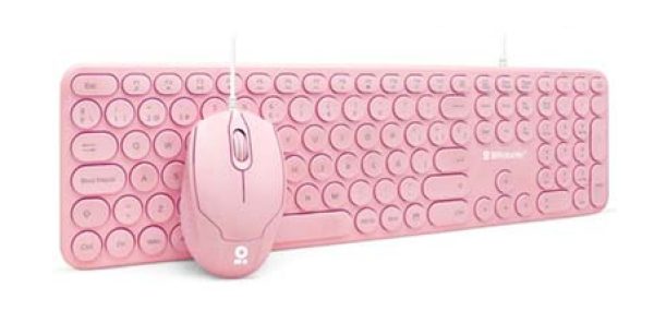 BRobotix 6001196 teclado Ratón incluido USB Rosa
