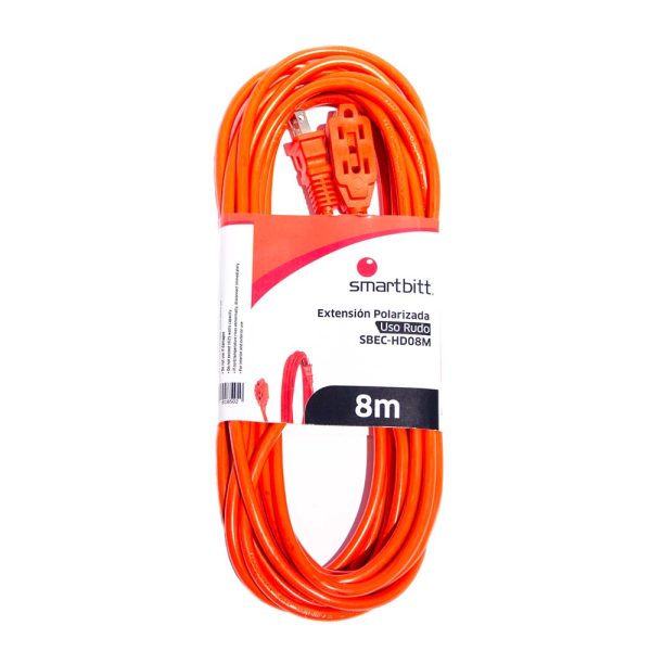 Smartbitt SBEC-HD08M extensión de corriente 8 m 3 salidas AC Interior Naranja - Imagen 2