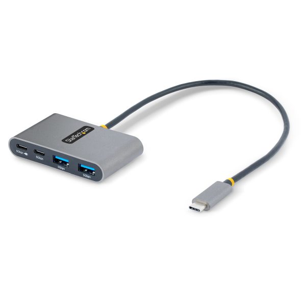 StarTech.com Hub Concentrador USB-C de 4 Puertos con Entrega de Alimentación de 100W de Paso - USB Tipo C - - 2x USB-A + 2x USB-C - 5Gbps - Cable de 30cm - Splitter USB