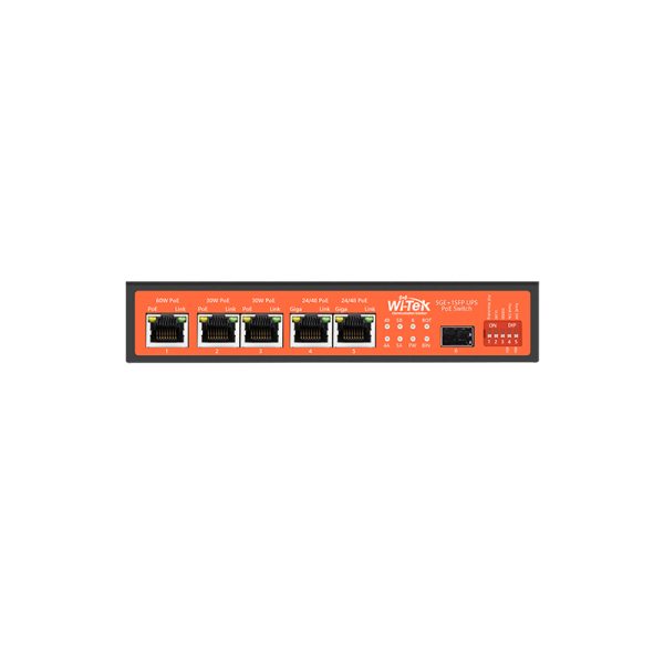 Wi-Tek WI-PS306GF-UPS-15A dispositivo de redes No administrado Gigabit Ethernet (10/100/1000) Energía sobre Ethernet (PoE) Negro, Naranja - Imagen 3