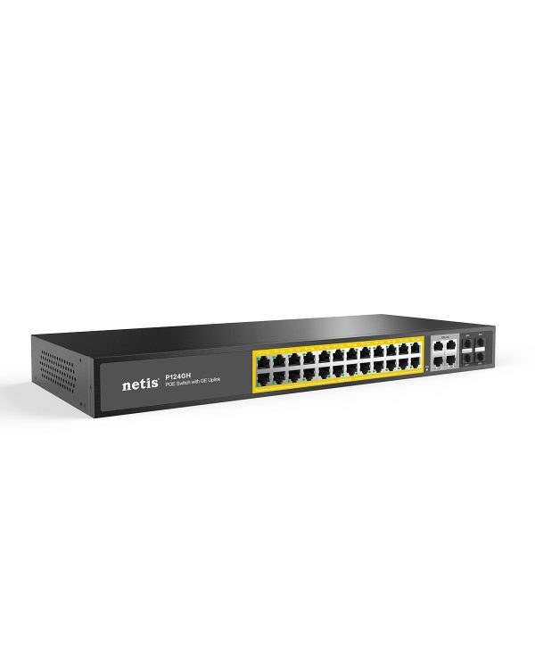 Netis System P124GH dispositivo de redes No administrado Gigabit Ethernet (10/100/1000) Energía sobre Ethernet (PoE) Negro - Imagen 2