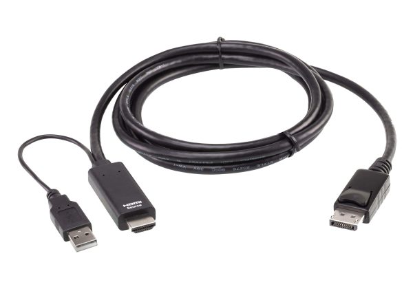 ATEN 2L-7D02HDP adaptador de cable de vídeo 1.8 m HDMI + USB DisplayPort Negro - Imagen 2