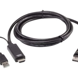 ATEN 2L-7D02HDP adaptador de cable de vídeo 1.8 m HDMI + USB DisplayPort Negro