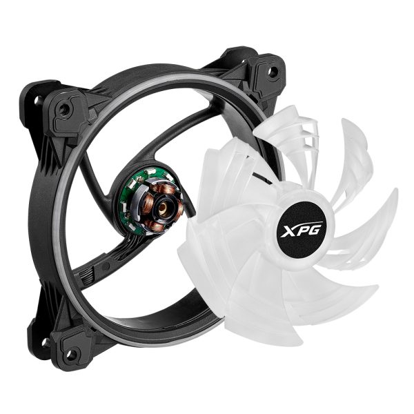 XPG HURRICANE120ARGBPWM-BKCWW sistema de refrigeración de computadora Gabinete de la computadora Ventilador 12 cm Negro, Blanco - Imagen 2
