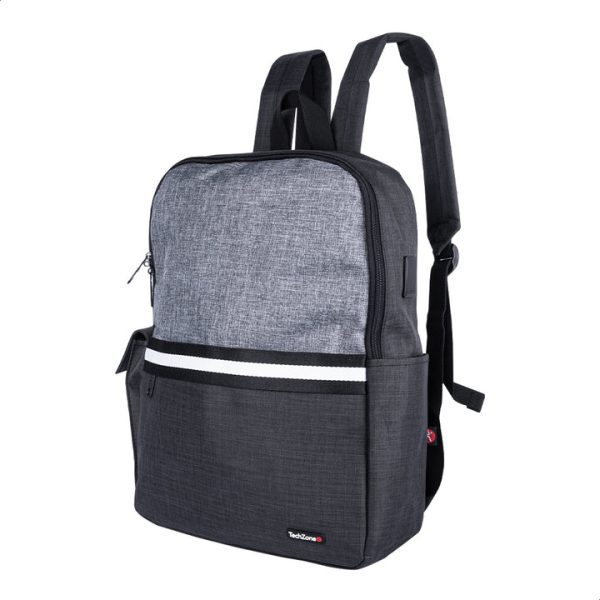 TechZone Glad B 15.6" mochila Mochila casual Negro, Gris Nylon, Poliéster - Imagen 2