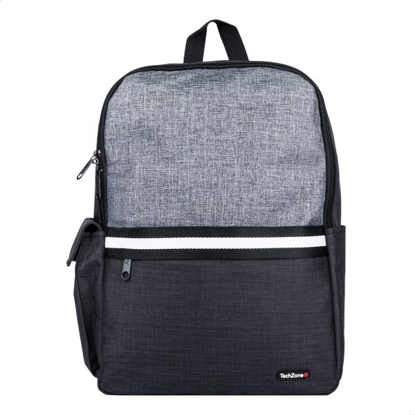 TechZone Glad B 15.6" mochila Mochila casual Negro, Gris Nylon, Poliéster