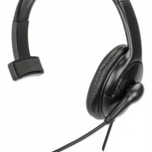 Manhattan 180849 audífono y auriculare Auriculares Alámbrico Diadema Oficina/Centro de llamadas USB tipo A Negro