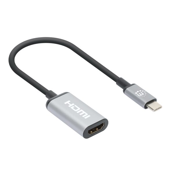 Manhattan 153706 adaptador de cable de vídeo 0,15 m USB Tipo C HDMI tipo A (Estándar) Negro, Plata - Imagen 3