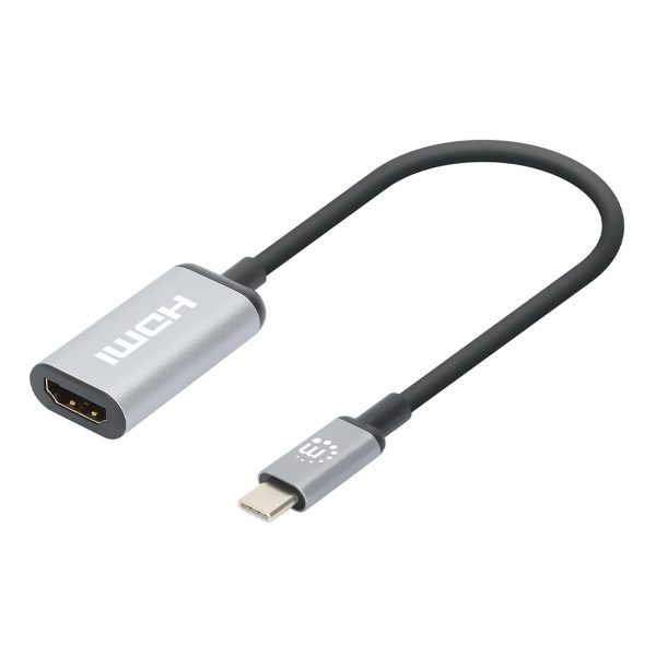 Manhattan 153706 adaptador de cable de vídeo 0,15 m USB Tipo C HDMI tipo A (Estándar) Negro, Plata - Imagen 4