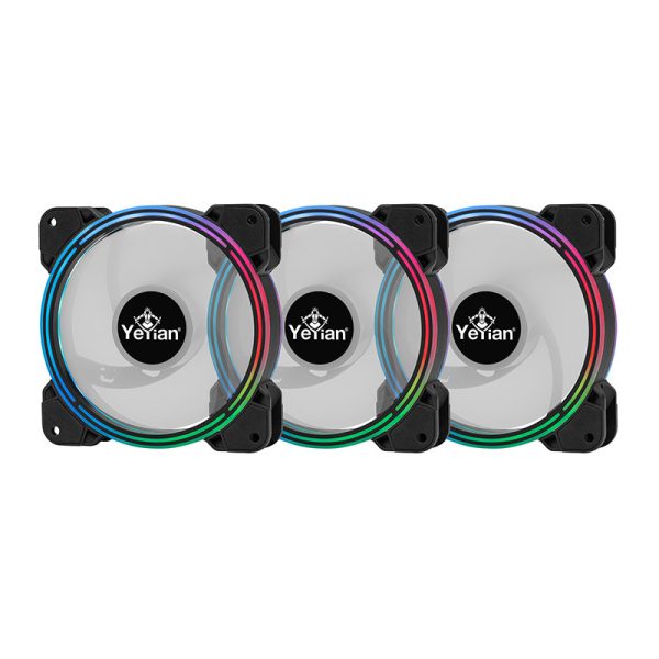 Yeyian YCF-3KFS-01 sistema de refrigeración de computadora Gabinete de la computadora Ventilador 12 cm Negro 3 pieza(s) - Imagen 3
