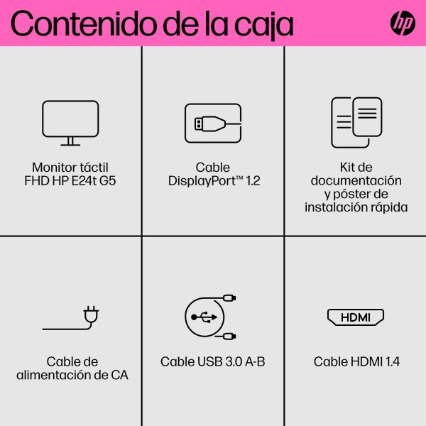 HP Monitor FHD E24t G5 con pantalla táctil - Imagen 3