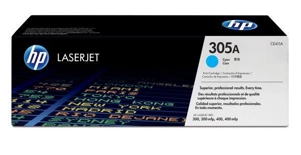 HP Cartucho de tóner original LaserJet 305A cian