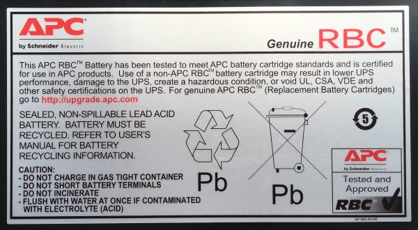 APC Replacement Battery Cartridge #43 Sealed Lead Acid (VRLA) - Imagen 2