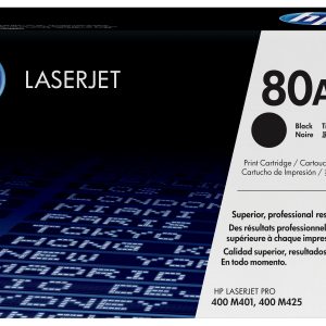 HP Cartucho original de tóner negro 80A LaserJet