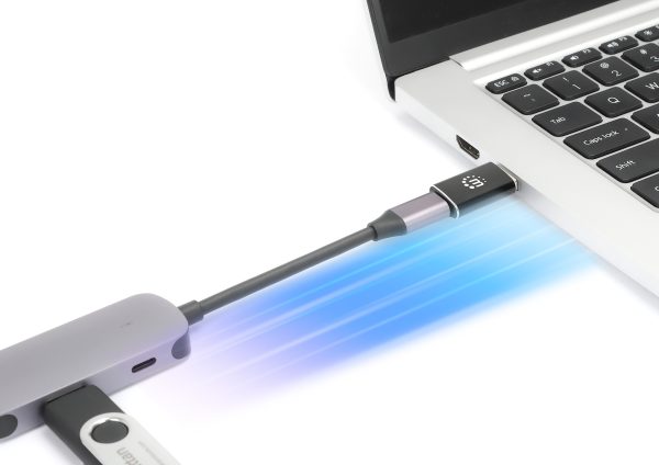 Manhattan 153980 cambiadores de género de cables USB A USB C Negro - Imagen 2