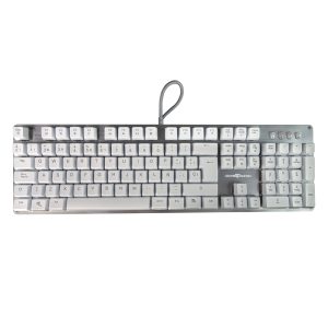 Game Factor KBG400-WH-RD teclado Juego USB QWERTY Español Gris, Blanco