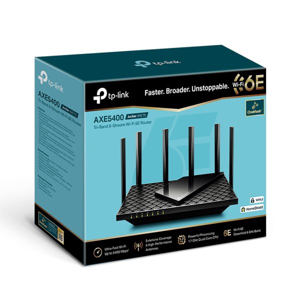 TP-Link Archer AXE75 router inalámbrico Gigabit Ethernet Triple banda (2.4 GHz / 5 GHz / 6 GHz) Negro - Imagen 4