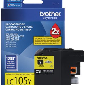 Brother LC105Y cartucho de tinta 1 pieza(s) Original Alto rendimiento (XL) Amarillo