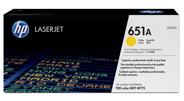 HP Cartucho de tóner original LaserJet 651A amarillo