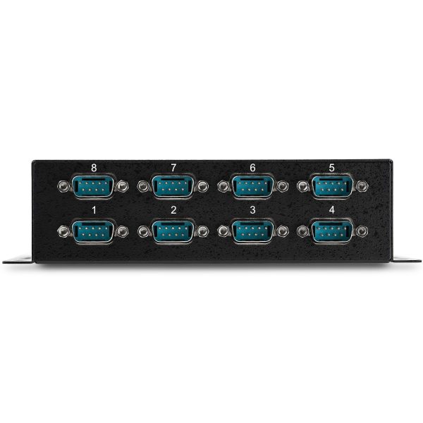 StarTech.com Adaptador Hub Concentrador USB 8 Puertos Serial RS232 Industrial Montaje en Pared Riel DIN - Imagen 3