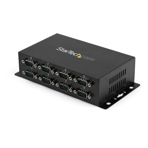 StarTech.com Adaptador Hub Concentrador USB 8 Puertos Serial RS232 Industrial Montaje en Pared Riel DIN