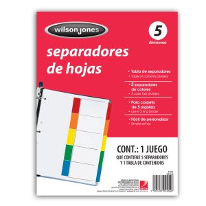 Acco P2455 divisor Rojo 5 pieza(s)