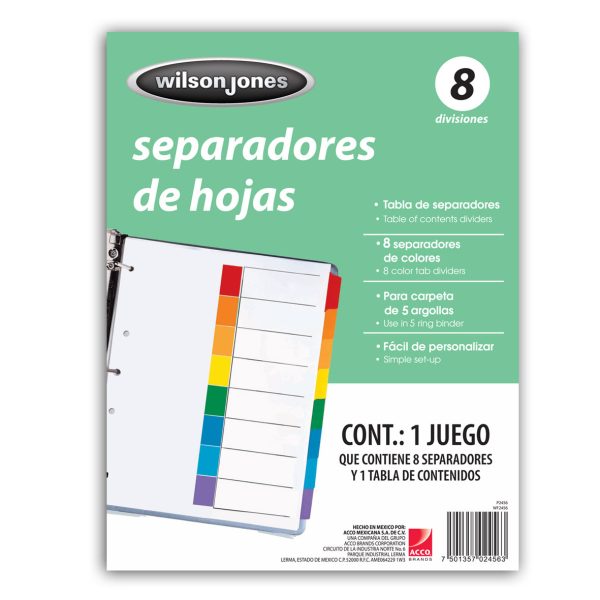 Acco P2456 divisor Verde 8 pieza(s) - Imagen 2