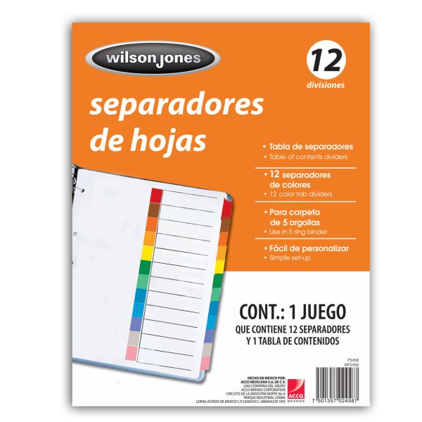 Acco P2458 divisor Naranja 12 pieza(s) - Imagen 2