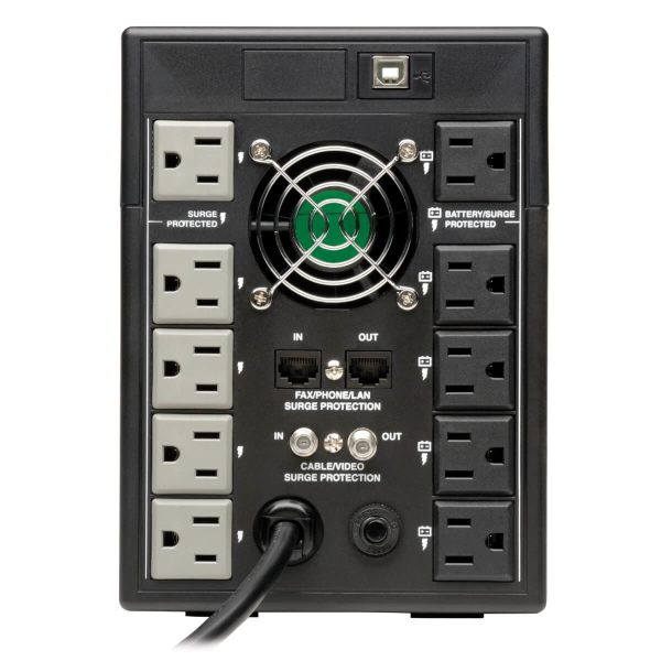 Tripp Lite SMART1500LCDT UPS No Break Interactivo SmartPro LCD de 120V 1500VA 900W, AVR, en Torre, USB, 10 Tomacorrientes - Imagen 2