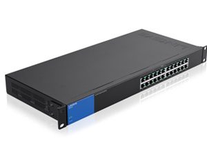 Linksys LGS124P dispositivo de redes Gigabit Ethernet (10/100/1000) Energía sobre Ethernet (PoE) 1U Negro