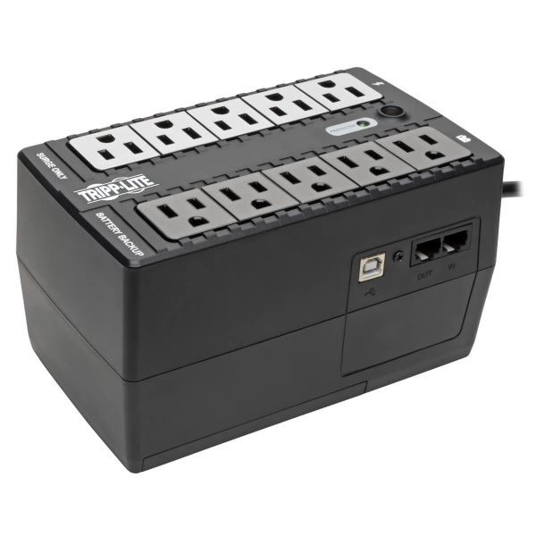 Tripp Lite INTERNET600U UPS No Break Standby Internet Office de 600VA 325W - 10 Tomacorrientes NEMA 5-15R, 120V, 50Hz / 60Hz, USB, Clavija 5-15P, Instalación en Pared o Escritorio