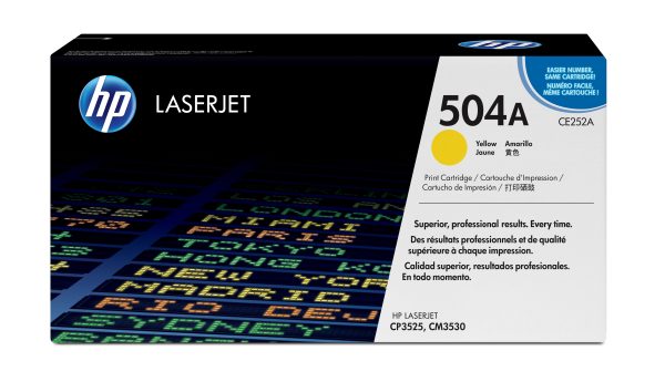 HP Cartucho original de tóner amarillo 504A LaserJet