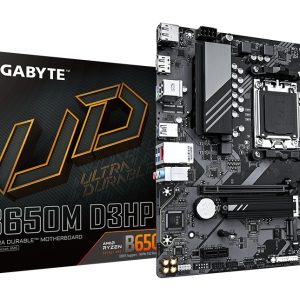 GIGABYTE B650M D3HP Placa base - AMD Ryzen serie 9000, VRM de 5+2+2 fases, hasta 7600 MHz DDR5 (OC), 2xPCIe 4.0 M.2, LAN 2,5 GbE, USB 3.2 Gen 1