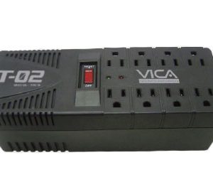 Vica T-02 regulador de voltaje 8 salidas AC 127 V Negro