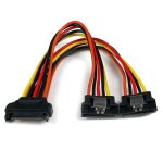 StarTech.com Cable 0.15m Adaptador Splitter Divisor de Alimentación SATA Latching con Cierre Pestillo - 2x Hembra