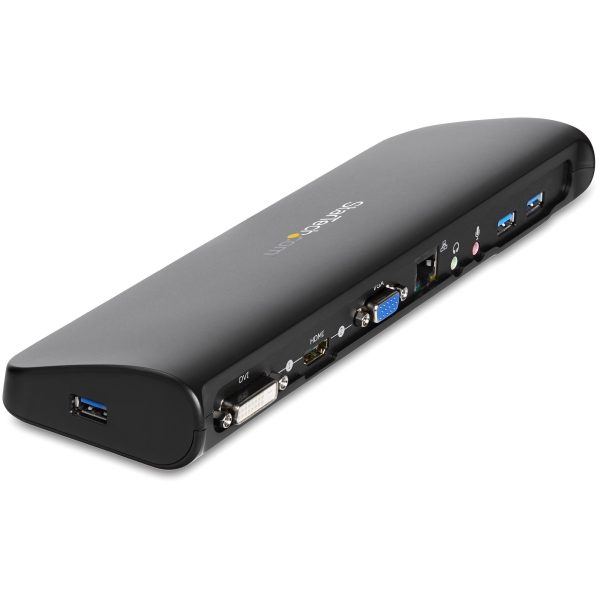 StarTech.com Docking Station USB 3.0 de 2 Monitores para Laptop - HDMI/DVI/VGA - Hub 3x USB-A - GbE - Audio - Replicador de Puertos Universal USB-A - Win/macOS/ChromeOS - TAA - Imagen 3
