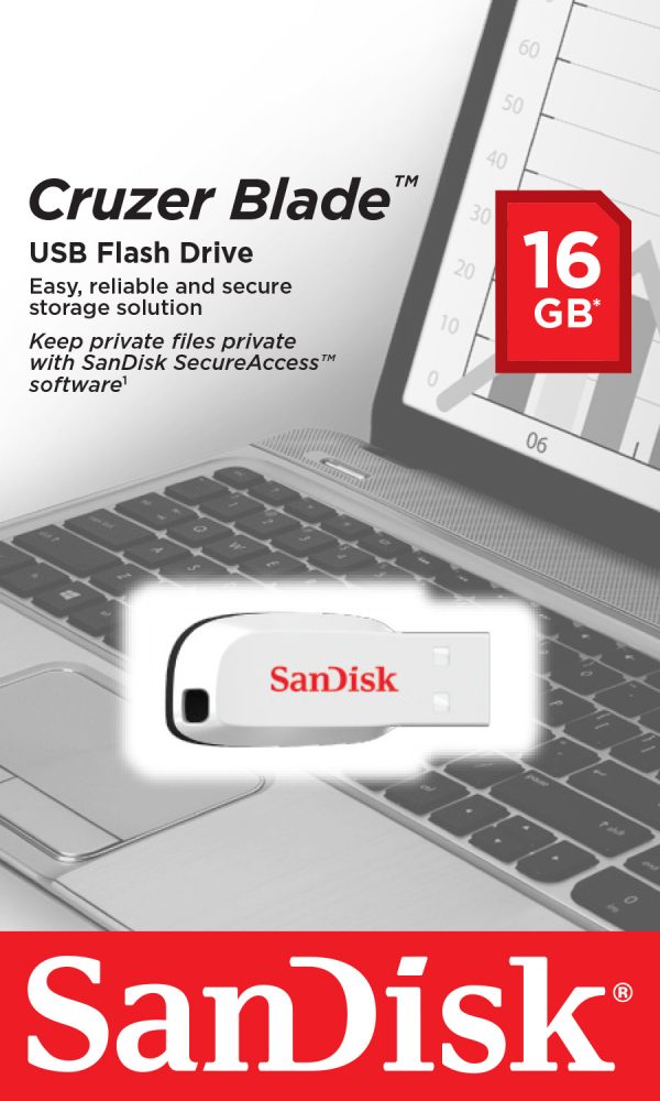 SanDisk Cruzer Blade unidad flash USB 16 GB USB tipo A 2.0 Blanco - Imagen 4