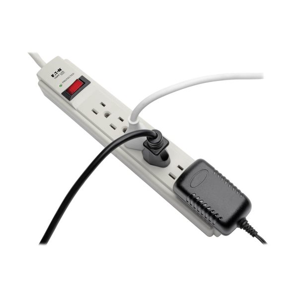 Tripp Lite TLP604 Supresor de Sobretensiones con 6 Tomacorrientes, 1.22 m [4 pies] Cable, 790 Joules, LED de Diagnóstico, Gabinete Gris Claro - Imagen 3